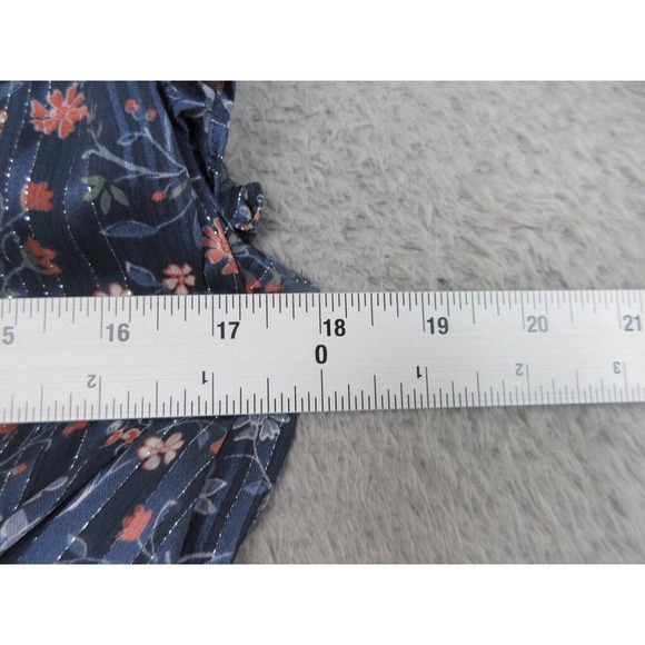 Current Air Dress Women S Blue Floral Cottagecore Smocked Ruffle Feminine Chic - Picture 14 of 16